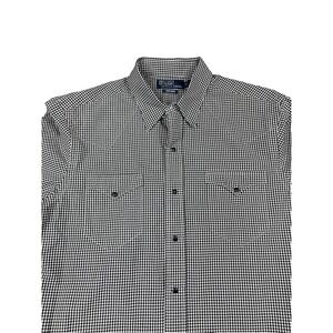 Vintage Polo‎ Ralph Lauren Shirt Mens Lg Gingham Pearl Snap Western Rodeo *Read